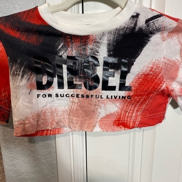 Diesel Kids Diesel Girls logo cropped T-Shirt - Picture 7 of 8